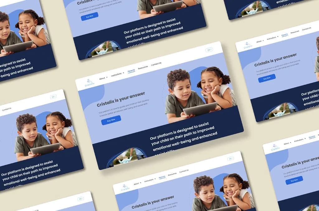 Cristalix corporate website on desktop and mobile mock-ups