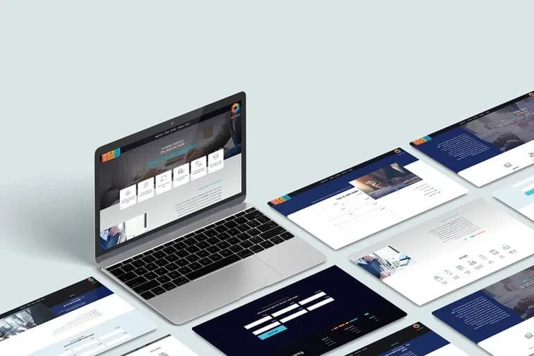 Koltech Information Systems — project mock-up on desktop and mobile screens