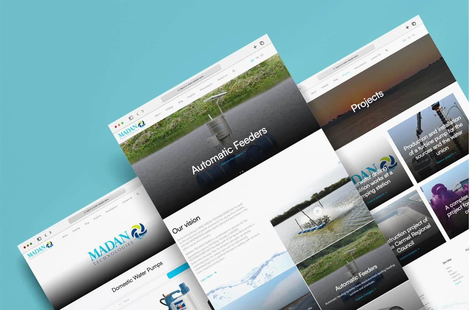Madan Technologies — project mock-up on desktop and mobile screens