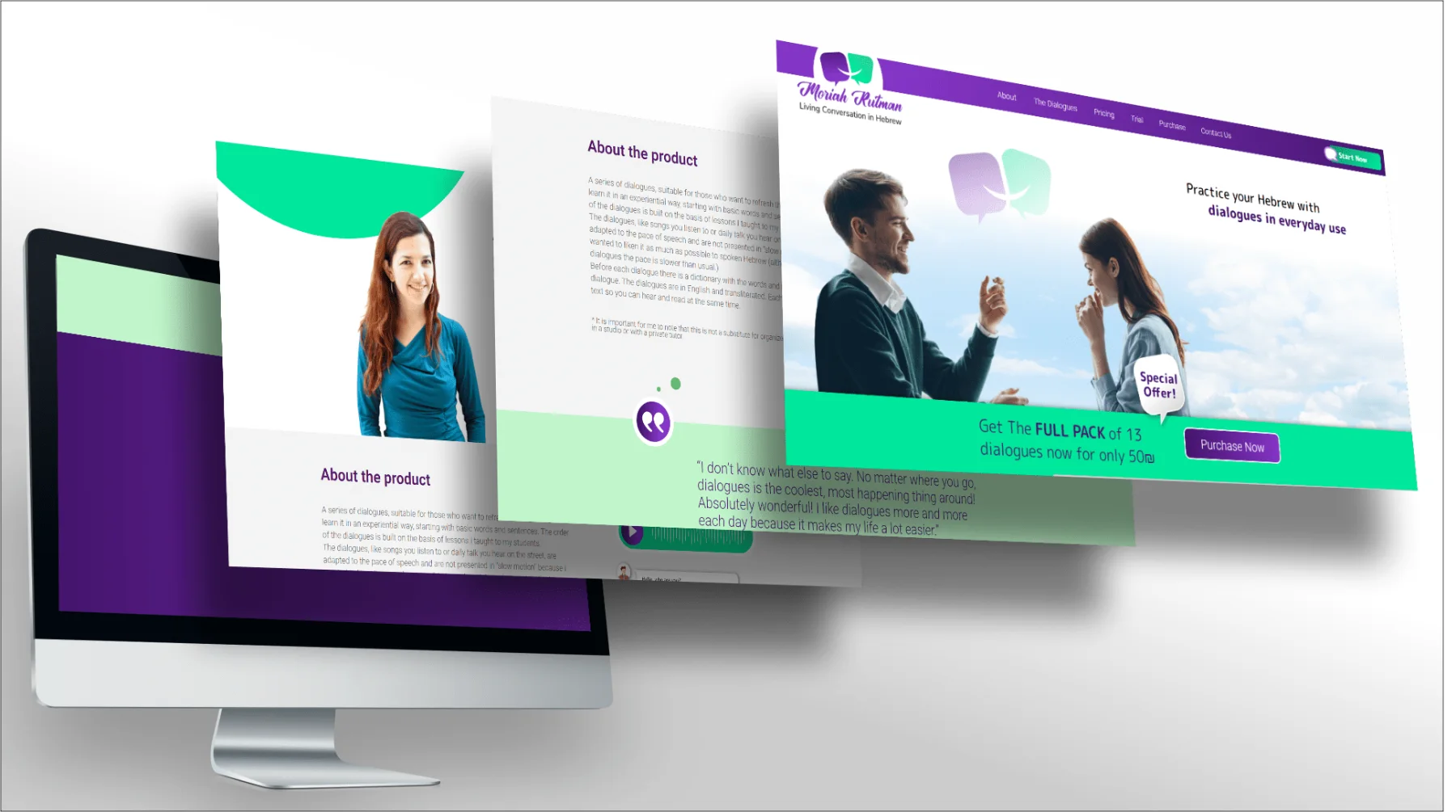 Moriah Rutman — project mock-up on desktop and mobile screens
