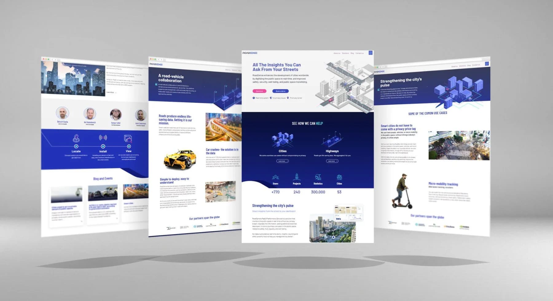 Roadsense — project mock-up on desktop and mobile screens