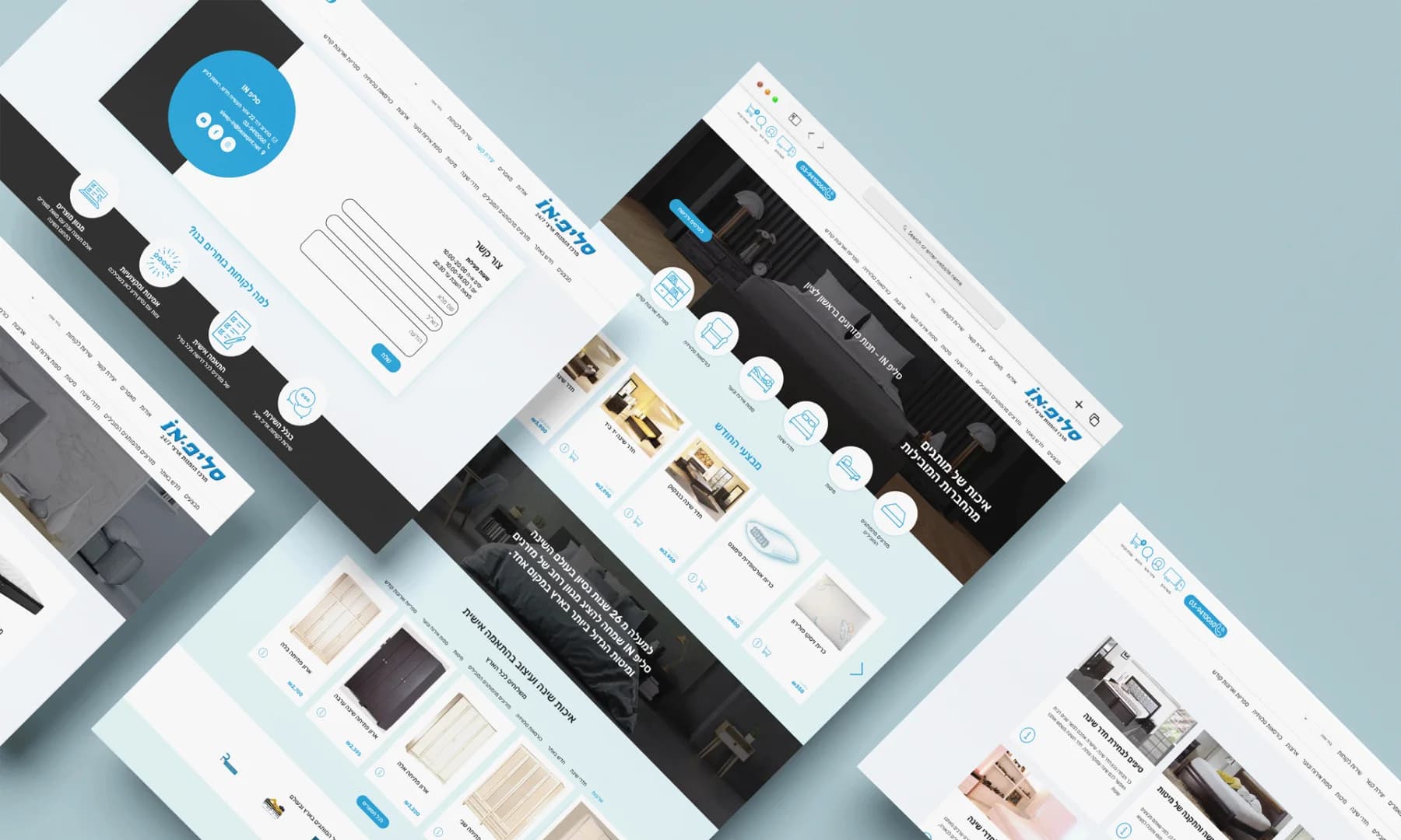 Sleep In — project mock-up on desktop and mobile screens