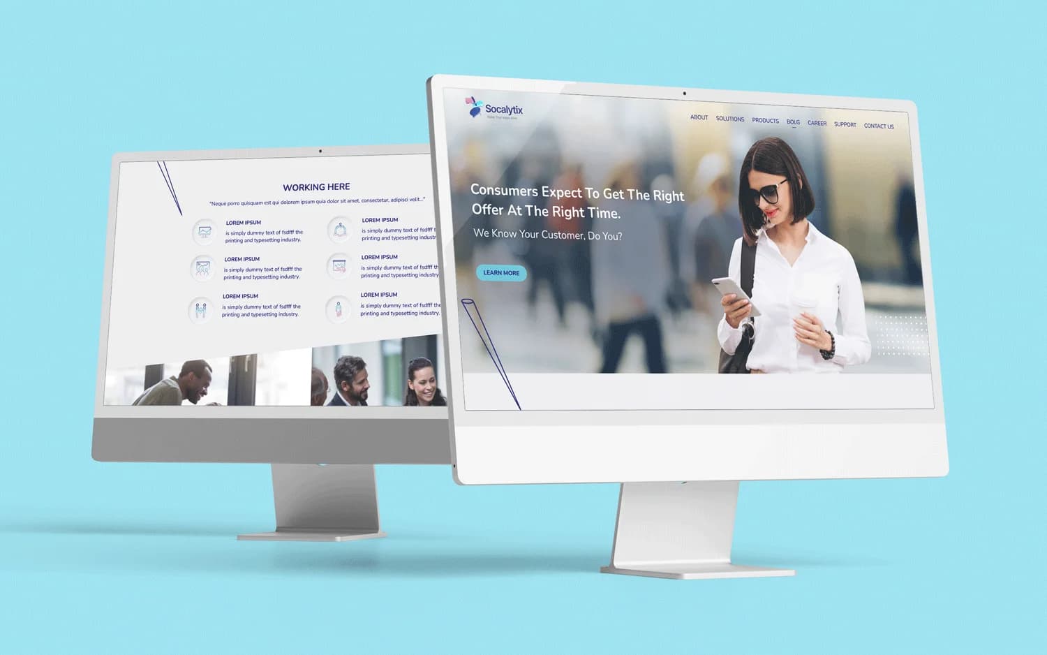 Socalytix — project mock-up on desktop and mobile screens