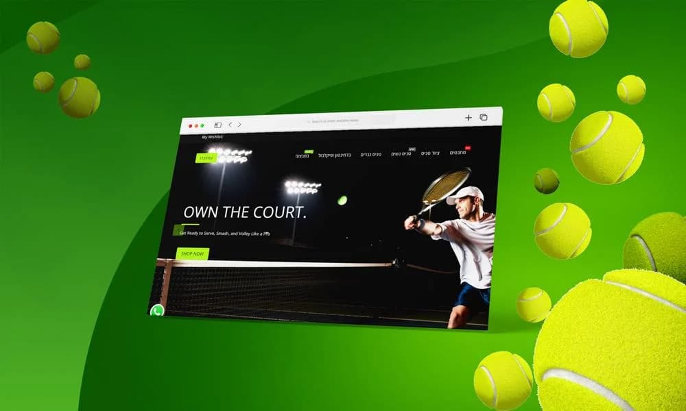 TennisGuys — project mock-up on desktop and mobile screens
